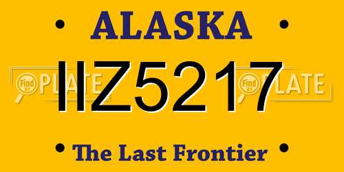 IIZ5217 Alaska License Plate
