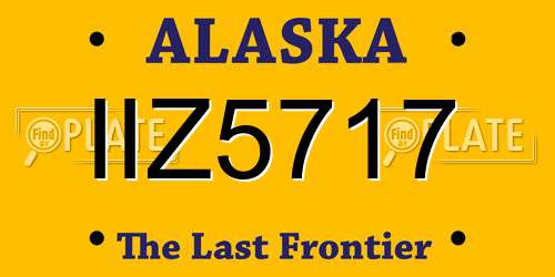 IIZ5717 Alaska License Plate