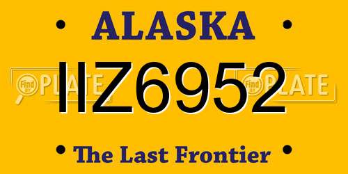 IIZ6952 Alaska License Plate