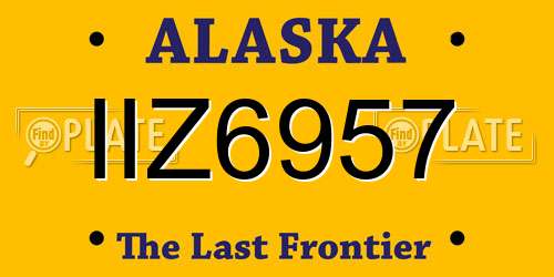 IIZ6957 Alaska License Plate