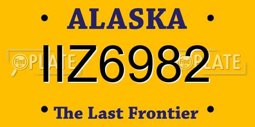 IIZ6982 Alaska License Plate