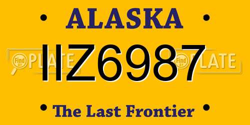 IIZ6987 Alaska License Plate