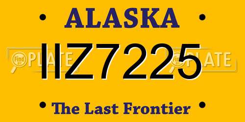 IIZ7225 Alaska License Plate