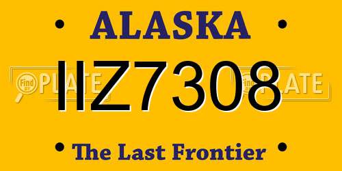 IIZ7308 Alaska License Plate