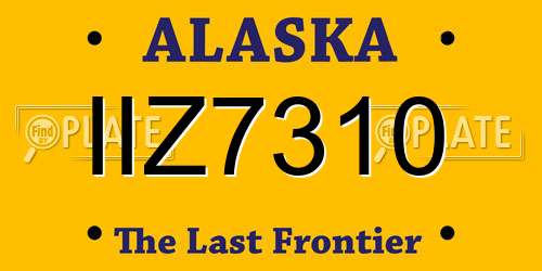 IIZ7310 Alaska License Plate