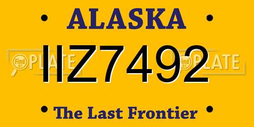 IIZ7492 Alaska License Plate