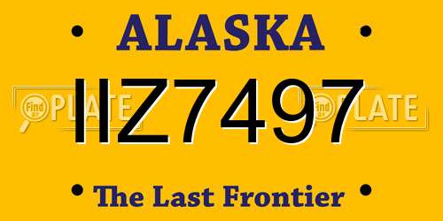IIZ7497 Alaska License Plate