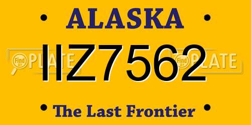 IIZ7562 Alaska License Plate