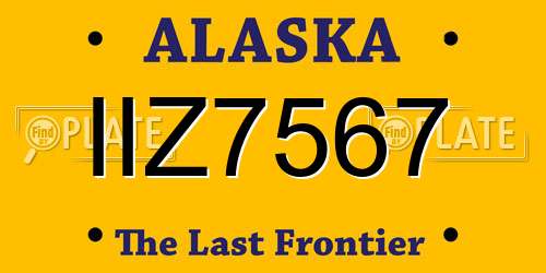 IIZ7567 Alaska License Plate