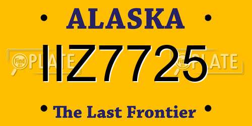 IIZ7725 Alaska License Plate