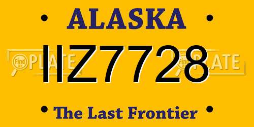 IIZ7728 Alaska License Plate