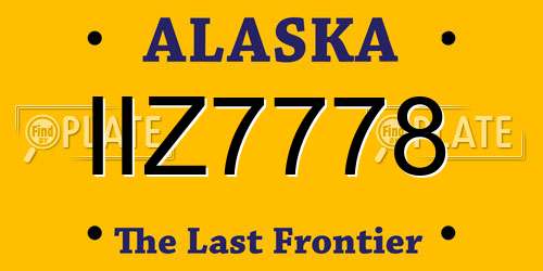 IIZ7778 Alaska License Plate