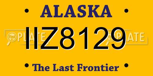 IIZ8129 Alaska License Plate