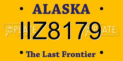 IIZ8179 Alaska License Plate