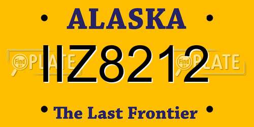 IIZ8212 Alaska License Plate