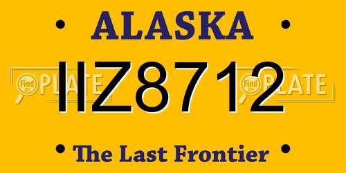 IIZ8712 Alaska License Plate