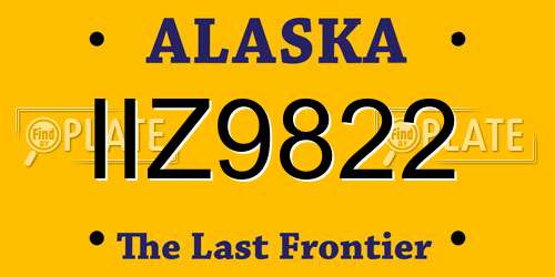 IIZ9822 Alaska License Plate