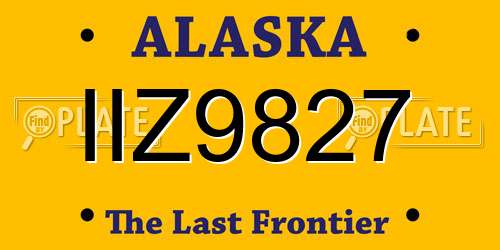 IIZ9827 Alaska License Plate