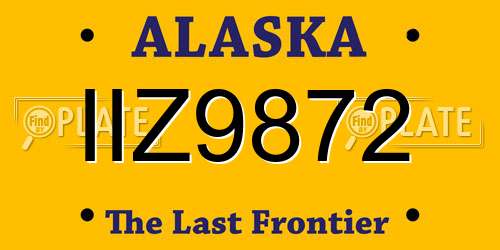 IIZ9872 Alaska License Plate