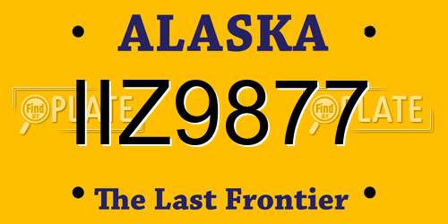 IIZ9877 Alaska License Plate