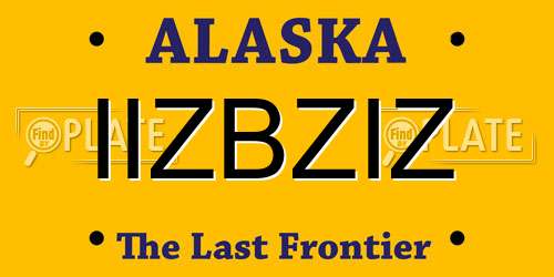 IIZBZIZ Alaska License Plate