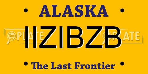 IIZIBZB Alaska License Plate
