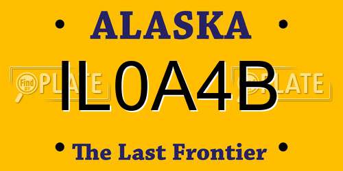 IL0A4B Alaska License Plate