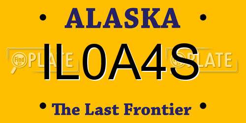 IL0A4S Alaska License Plate