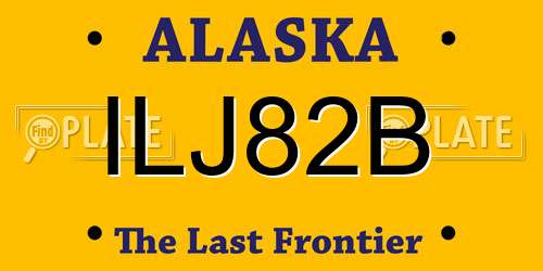 ILJ82B Alaska License Plate