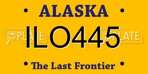 ILO445 Alaska License Plate