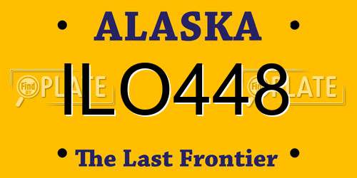 ILO448 Alaska License Plate