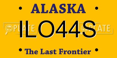 ILO44S Alaska License Plate
