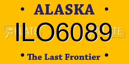 ILO6089 Alaska License Plate