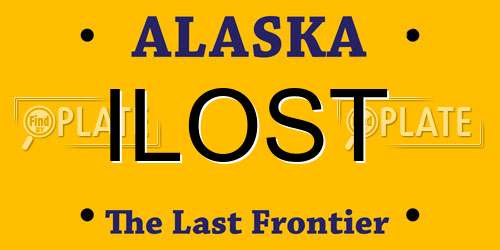 ILOST Alaska License Plate
