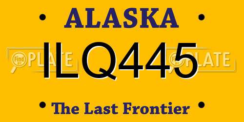 ILQ445 Alaska License Plate