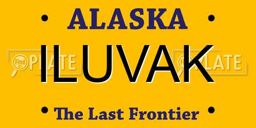 ILUVAK Alaska License Plate