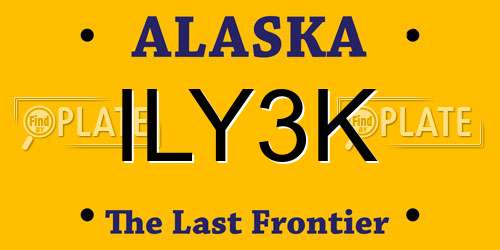 ILY3K Alaska License Plate