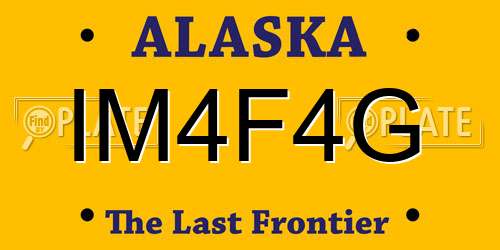 IM4F4G Alaska License Plate