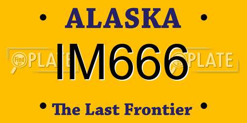IM666 Alaska License Plate