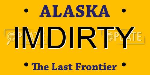 IMDIRTY Alaska License Plate