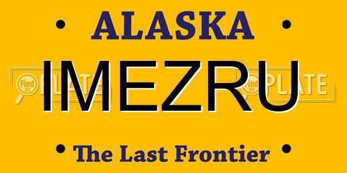 IMEZRU Alaska License Plate