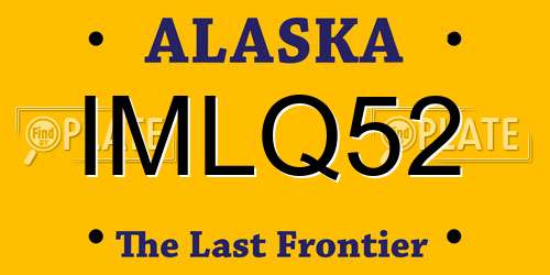 IMLQ52 Alaska License Plate