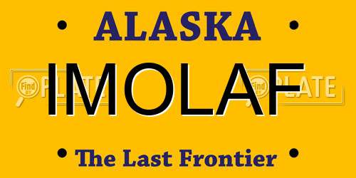 IMOLAF Alaska License Plate