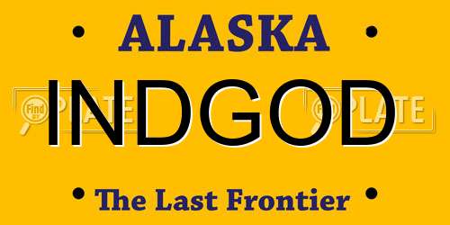 INDGOD Alaska License Plate