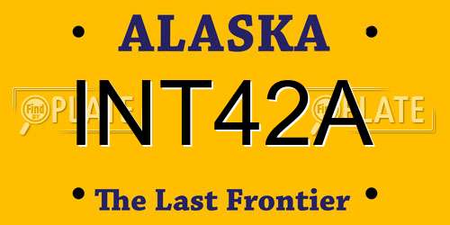 INT42A Alaska License Plate