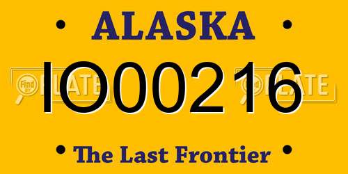 IO00216 Alaska License Plate