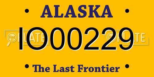 IO00229 Alaska License Plate