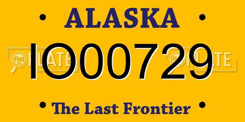 IO00729 Alaska License Plate