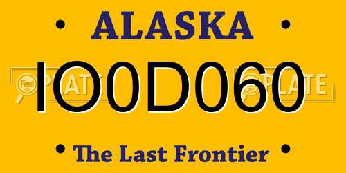 IO0D060 Alaska License Plate