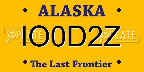 IO0D2Z Alaska License Plate